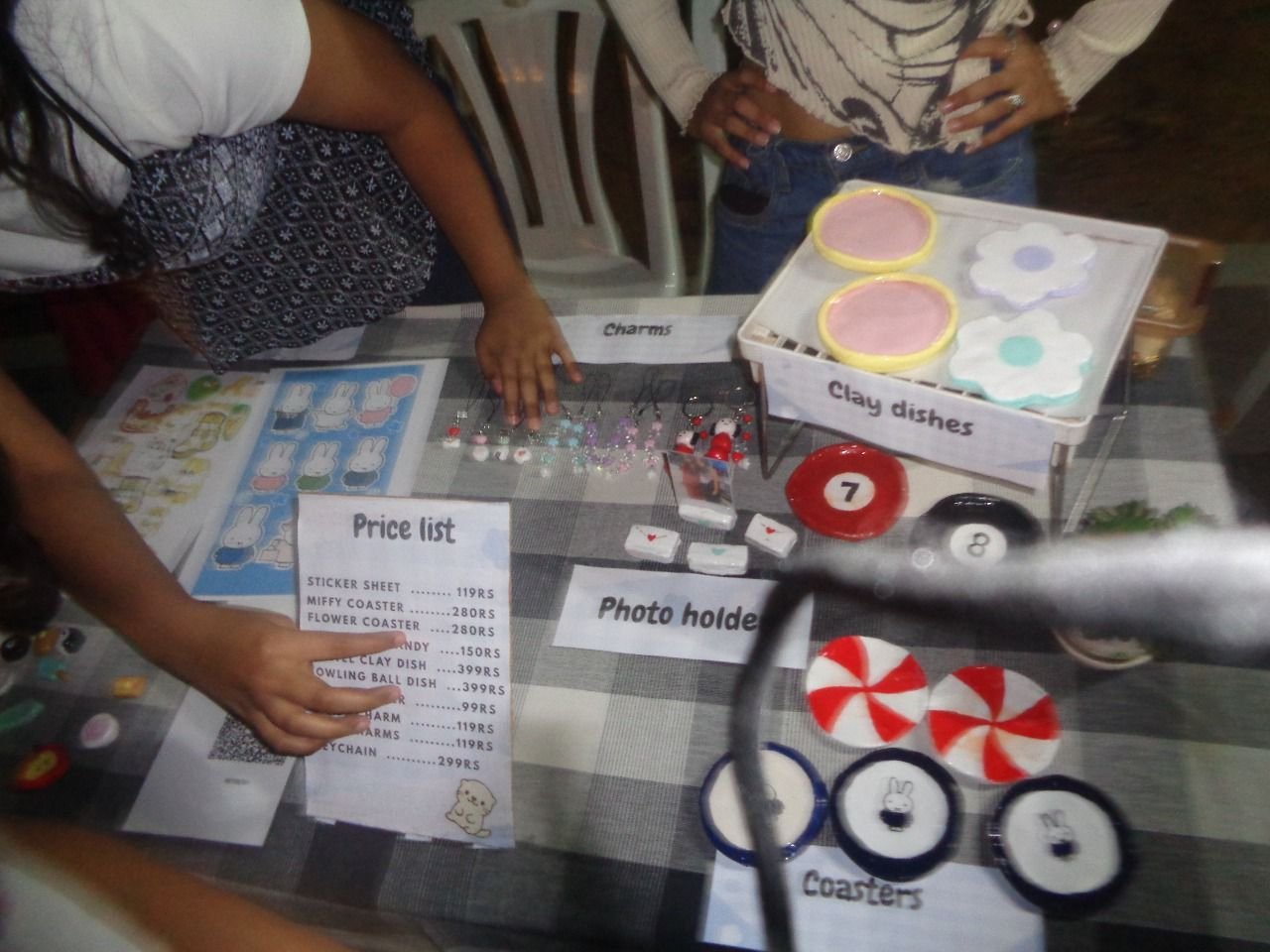 Charms and clay dish stall at the Fiesta